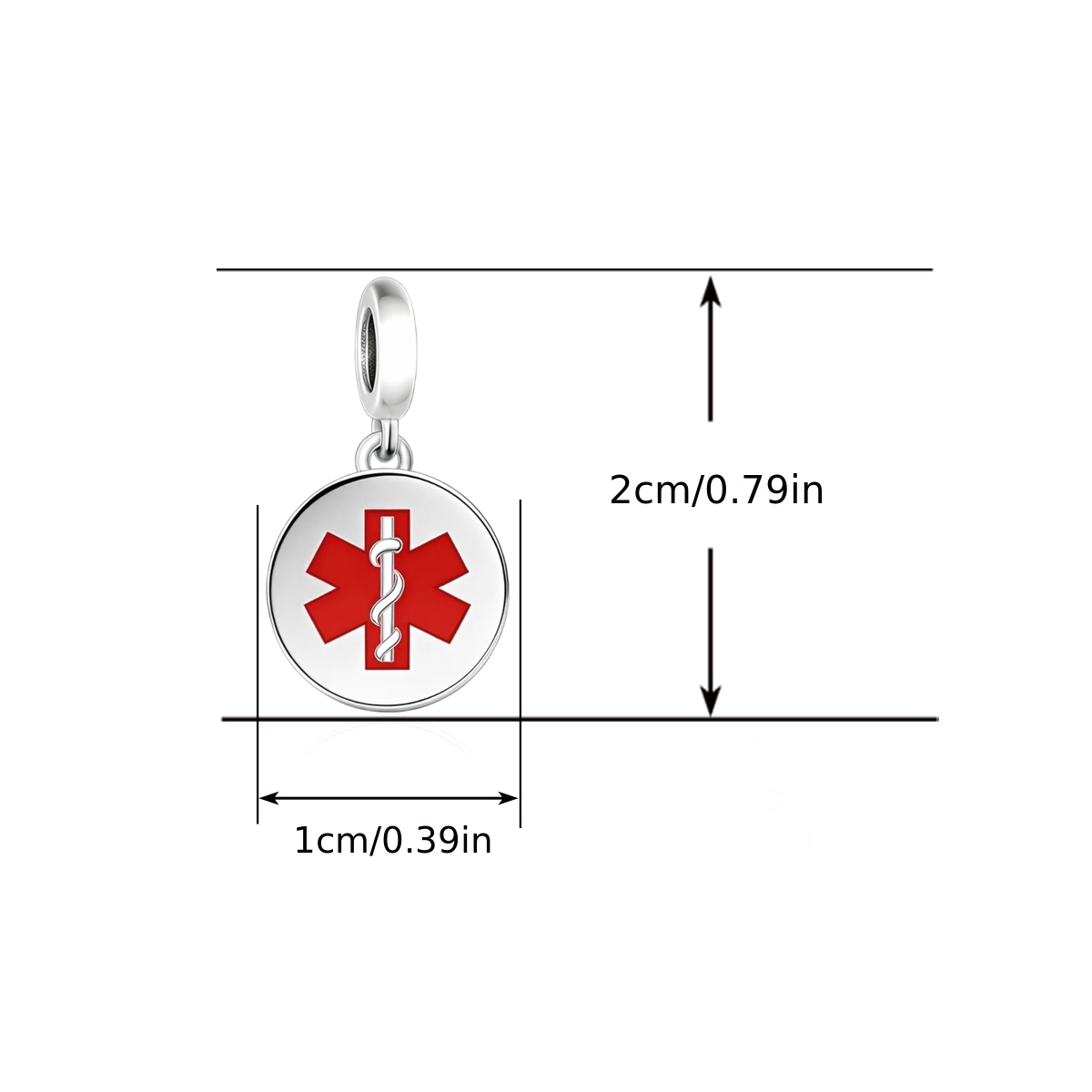 925 Sterling Silver Creative Design Warning Pendant for DIY Jewellery